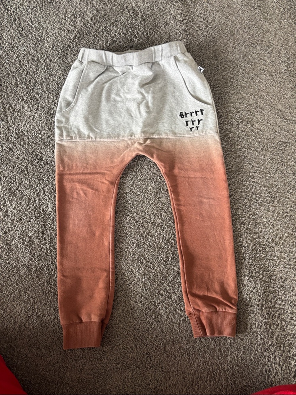 Kids Ombré Sweat Joggers in Cream and Rust